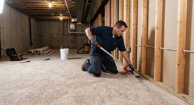 Basement Carpet Stretching in Kansas City, MO